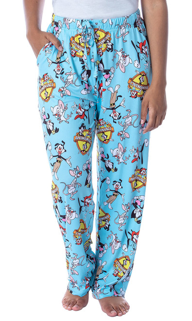 INTIMO Animaniacs Womens' Wakko Yakko Dot Pinky and The Brain Sleep Pajama Pants (S) Blue