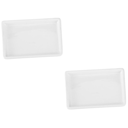 Cabilock 2pcs Ceramic Tray Ceramic Serving Tray Stainless Steel Tray Soap Rack Holder Soap Tray Soap Storage Rack Soap Dish Soap Rack Tray soap Box soap Holder