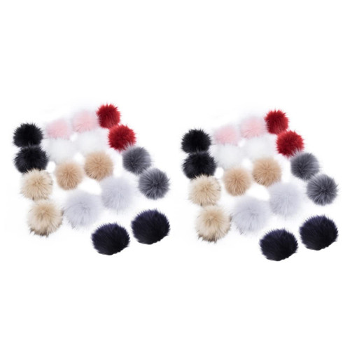 EXCEART 36 Pcs Hat Craft Ball Mini Pom Poms Scarves Pom Poms Pom Pom Fabric Faux Fox Fur Pom DIY Pom Pom Sewing Pom Ball Knitting Pom Ball Pom Balls Imitation Rabbit Fur Ball Accessories