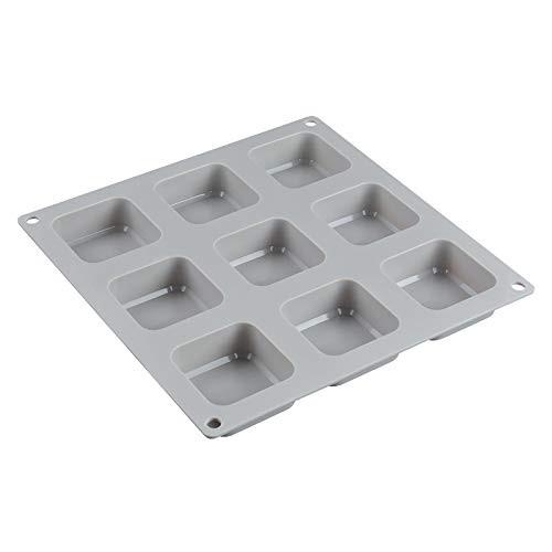 YCJZ Silicone Soap Molds 9 Cavities Square Soap Mold DIY Handmade Silicone Baking Mold Cake Pan for Soap Making, Ice Making, Pdding, Muffin, Loaf and More.