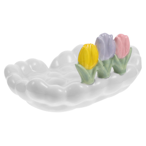 FELTECHELECTR Bathtub Tray Self Draining Soap Tray Shower Soap Dish Soap Dish for Shower Self Draining Soap Holder for Bath Draining Soap Dish Ceramic Soap Tray Ceramics Storage Rack White Sink