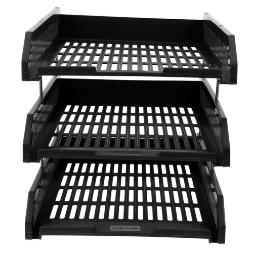 MAGICLULU 1pc 3 Desktop File Rack Accessory Tray Document Organizer File Organizer for Desk Plastic File Document Rack Desk Wire Organizer File Folder Office Pp Soft Glue Storage Tray Wired