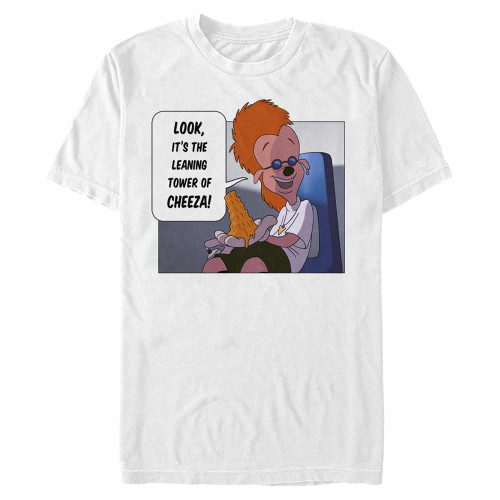 Disney Big & Tall Goofy Movie Tower of Cheeza Men's Tops Short Sleeve Tee Shirt, White, 5X-Large