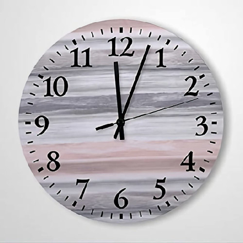ArogGeld Pink Gray Wall Clocks Silent Round Wooden Wall Clock Battery Operated Decorative Hanging Clock for Office Home Decor Wedding Birthday Housewarming Gift, One Size