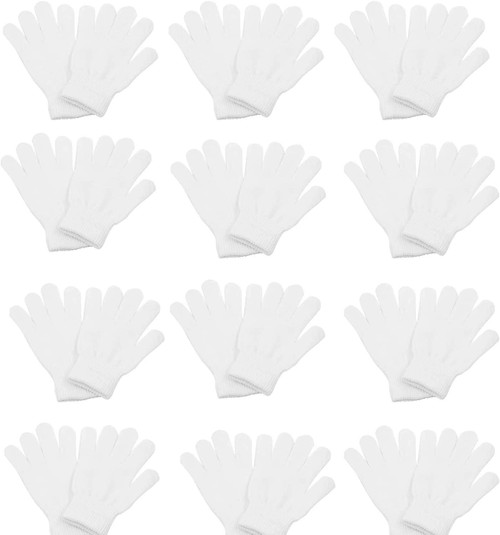 Winter Gloves Magic Gloves Wholesale 12 Pairs- One Size Fits All (Snow White)