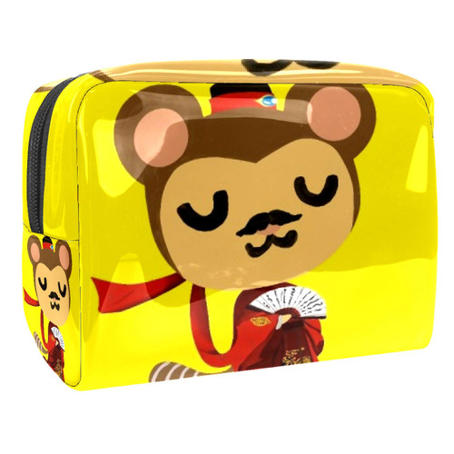Portable Makeup Bag with Zipper Travel Toiletry Bag for Women Handy Storage Cosmetic Pouch Naughty Monkey Portable Makeup Bag with Zipper Travel Toiletry Bag for Women Handy Storage Cosmetic Pouch Naughty Monkey