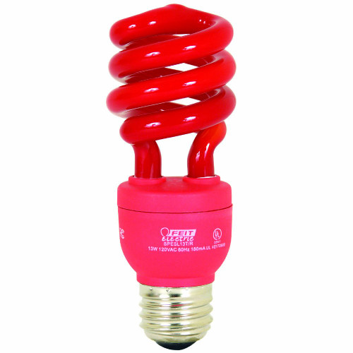 Feit Electric ESL13T/R 13-Watt Compact Fluorescent Mini Twist Bulb (60-Watt Incandescent Equivalent), Red