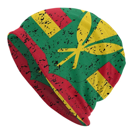 Kanaka Maoli Native Hawaiian Flag Beanie Slouchy Knit Hat Caps Soft Warm Cap Cuffed Summer Beanies Stretch Skull Cap