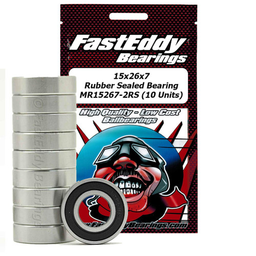 FastEddy Bearings 15X26X7 Rubber Sealed Bearing MR15267-2RS (10 Units)