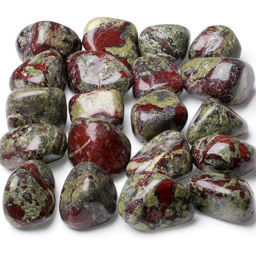 MAIBAOTA Dragon Bloodstones Natural Polished Tumbled Stones Crystal Rocks Natural Gemstones Vase Filler Decorative Stones 200 Gram
