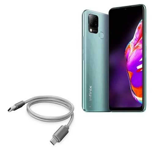 BoxWave Cable Compatible with Infinix Hot 10T - Micro USB DuraCable, Braided Micro USB Charging Cable for Infinix Hot 10T - Space Grey