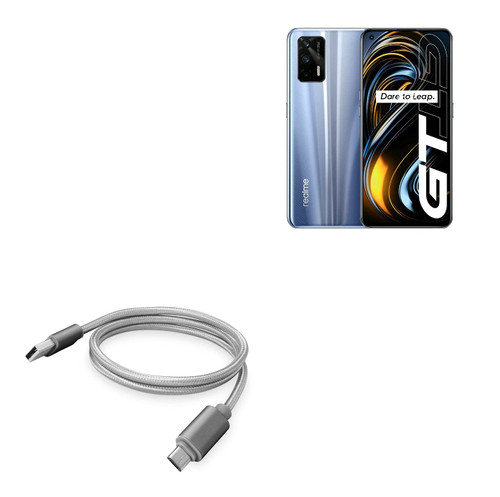 BoxWave Cable Compatible with Realme GT Neo - Micro USB DuraCable, Braided Micro USB Charging Cable for Realme GT Neo - Space Grey