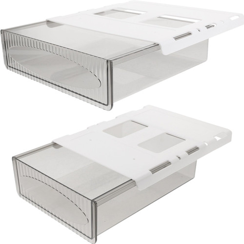 NUOBESTY 2pcs drawers desk organizers and accessories hidden desk organizer under desk organizers and storage hidden desk drawer desktop organizer plastic office large white shelf