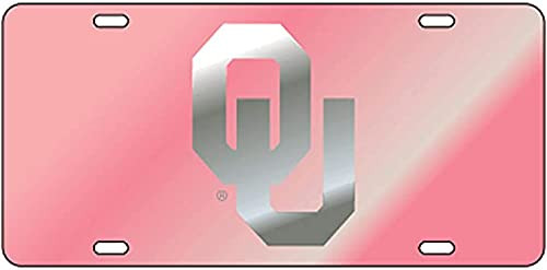 Dixie Dawgs Oklahoma Laser Cut License Plate Car Tag Sooners Pink OU