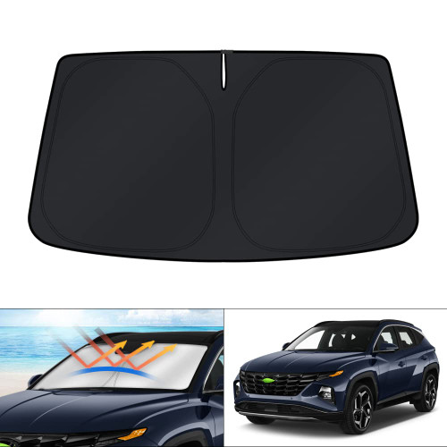 KUST Windshield Sun Shade for Hyundai Tucson Accessories 2022-2024 Window Sunshade Sun Visor Protector Foldable Blocks UV Rays Keep Your Car Cooler
