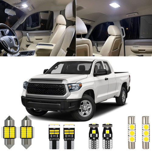 Xpismii 18 Piece 6000K White Tundra LED Interior Light Kit Package Replacement for Toyota Tundra 2007-2014 2015 2016 2017 2018 2019 2020 2021, with Placement Diagram and Install Tool