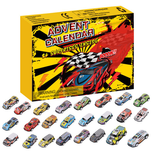 Christmas Advent Calendar 2024, Advent Calendar Children with 24 Days Countdown Pulls Back Cars Toy Christmas Countdown Calendar Blind Box Gift for Kids Boys and Girls