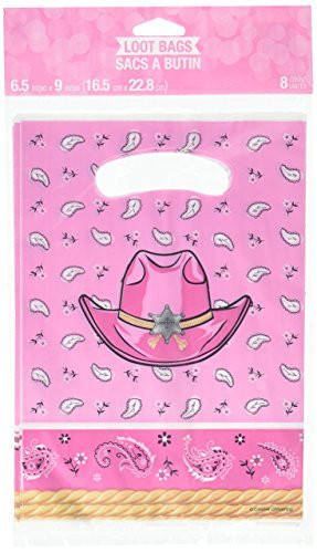 Creative Converting pink Bandana Cowgirl Party Favor Loot Bags (8 Count)