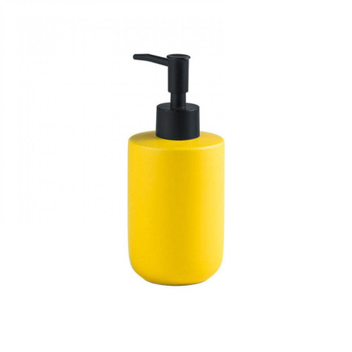 Ceramic Soap Dispenser, Dish Soap Dispenser with Pump, 12 Oz Refillable Liquid Hand Soap Dispenser, Countertop Hand Lotion Pump Bottles, Ceramic Lotion Container for Bathroom, Kitchen Sink (Yellow)