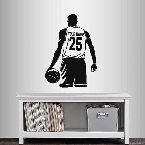 Wall Vinyl Decal Home Decor Art Sticker Personalized Customized Name Boy Man Basketball Player Sports Sportsman Kids Bedroom Room Removable Stylish Mural Unique Design 1327 Wall Vinyl Decal Home Decor Art Sticker Personalized Customized Name Boy Man Basketball Player Sports Sportsman Kids Bedroom Room Removable Stylish Mural Unique Design 1327