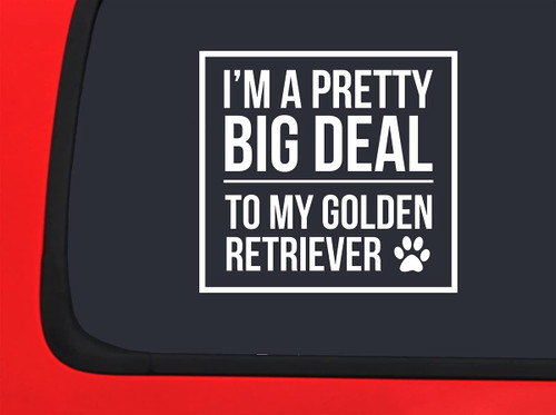 Car Sticker Dog Shirt Golden Retriever Funny Love Car Window Decal Sticker White 7 Inch