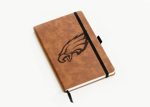 Rico Industries NFL Philadelphia Eagles Brown Laser Engraved Small Notepad Jounral/Notepad 8.25" x 5.25"- Office Accessory Rico Industries NFL Philadelphia Eagles Brown Laser Engraved Small Notepad Jounral/Notepad 8.25" x 5.25"- Office Accessory