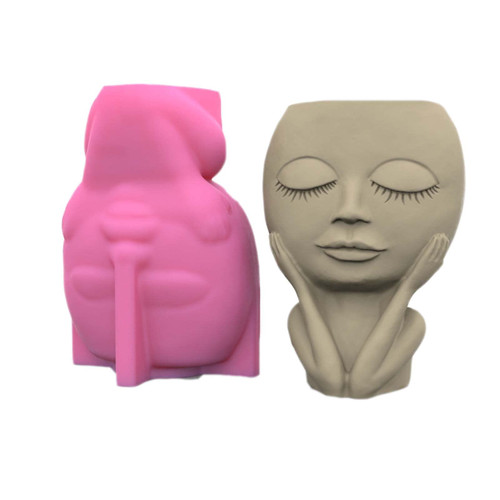 Baby Concrete Flower Pot Molds Succulent Planter Vase Silicone Molds Candle Pen Holder Mold Epoxy Resin Plaster Cement Clay Mould (C152)