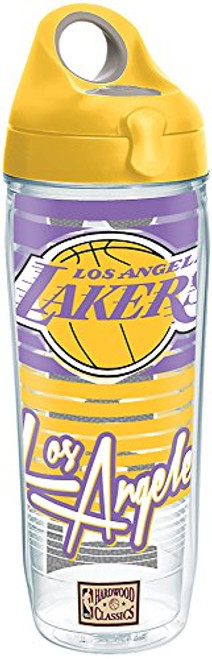 Tervis 1269512 NBA Los Angeles Lakers Old School Tumbler with Wrap and Purple Lid 24oz Water Bottle, Clear Tervis 1269512 NBA Los Angeles Lakers Old School Tumbler with Wrap and Purple Lid 24oz Water Bottle, Clear