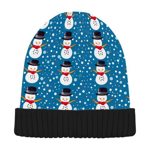 Winter Snowman Dot Christmas Beanie Hat for Men Women Beanie Winter Hat Warm Ski Hats Winter Warm Knit Hats Cap for Guys Multi