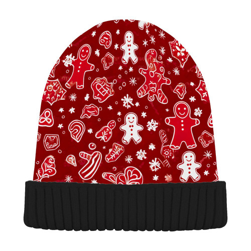 Christmas Winter Snowflakes Candy Beanie Hat for Men Women Beanie Winter Hat Knit Skull Cap Winter Soft Knit Beanie Hat for Women Multi