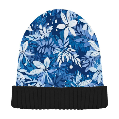 Christmas Snowflakes Flowers Beanie Hat for Men Women Beanie Winter Hat Warm Ski Hats Winter Warm Knit Hats Cap for Men Multi