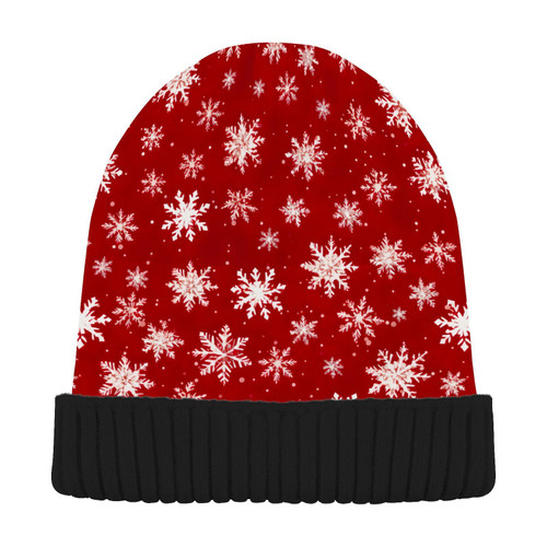 Christmas Snowflakes Xmas Beanie Hat for Men Women Beanie Winter Hat Skull Cap Winter Warm Knit Hats Cap for Cold Weather Multi