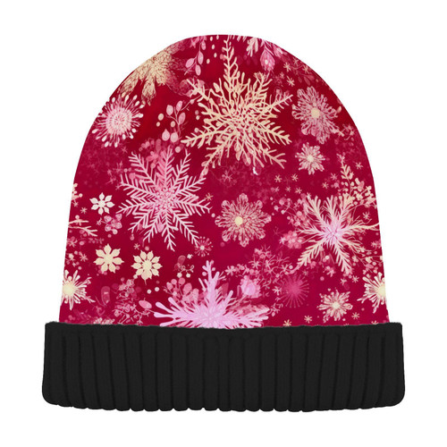 Winter Snowflake Christmas Beanie Hat for Men Women Beanie Winter Hat Knit Hats Winter Soft Knit Beanie Hat for Teen Multi
