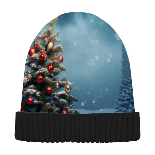 Christmas Tree Snowflakes Gift Beanie Hat for Men Women Beanie Winter Hat Warm Winter Knit Cap Ski Hat Unisex for Christmas Multi