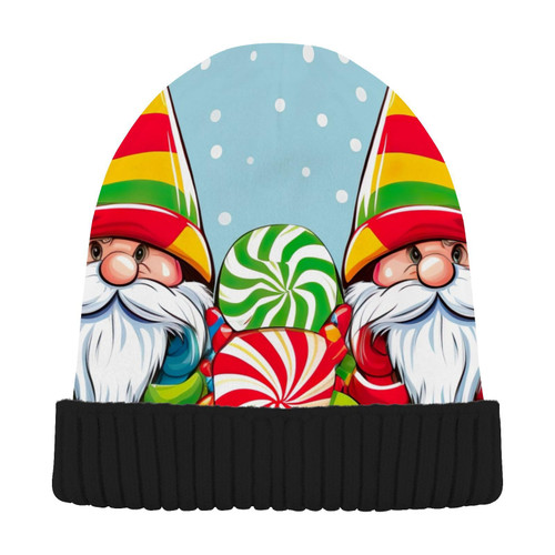 Christmas Winter Gnome Beanie Hat for Men Women Beanie Winter Hat Knit Hat Cap Cuffed Plain Hat for Winter Multi