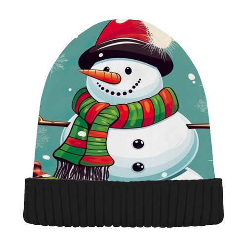 Christmas Snowman Winter Beanie Hat for Men Women Beanie Winter Hat Soft Beanie Hat Skull Ski Cap for Winter Multi