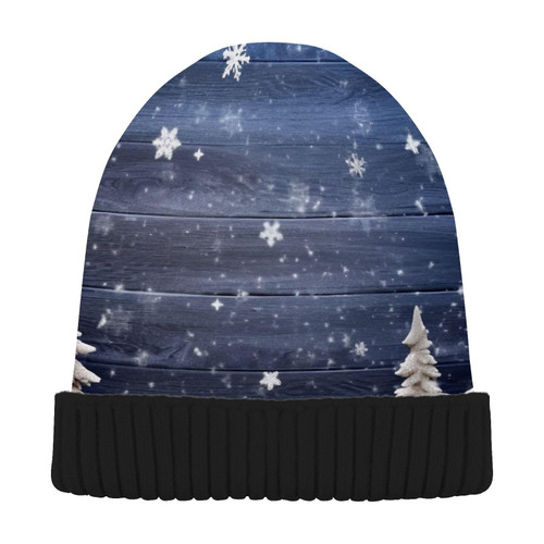 Christmas Tree Winter Snowflakes Beanie Hat for Men Women Beanie Winter Hat Winter Knitted Caps Cuffed Plain Hat for Men Multi