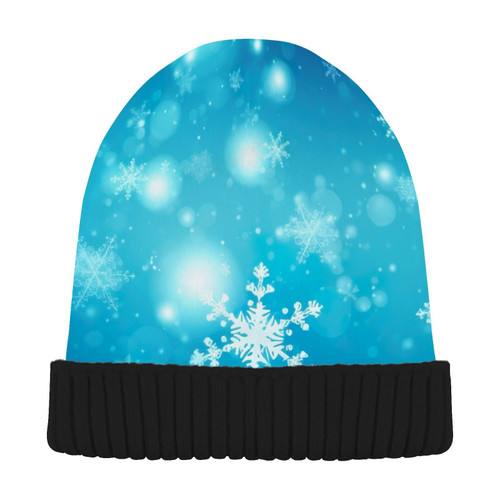 Snowflakes Winter Christmas Beanie Hat for Men Women Beanie Winter Hat Warm Ski Hats Winter Warm Knit Hats Cap for Christmas Multi