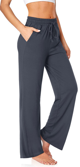 UEU Women's Casual Loose Sweat Wide Leg Yoga Pants Sleep Lounge Pajamas Stretchy High Waisted Drawstring Sweatpants with Pockets UEU Women's Casual Loose Sweat Wide Leg Yoga Pants Sleep Lounge Pajamas Stretchy High Waisted Drawstring Sweatpants with Pockets
