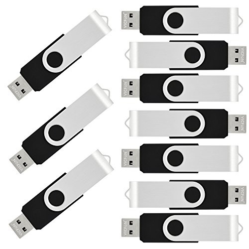 VICFUN 10pcs 8GB Flash Drives Pack 8GB USB Flash Drive 10 Pack 8GB USB Sticks USB 2.0 Thumb Drive-Black