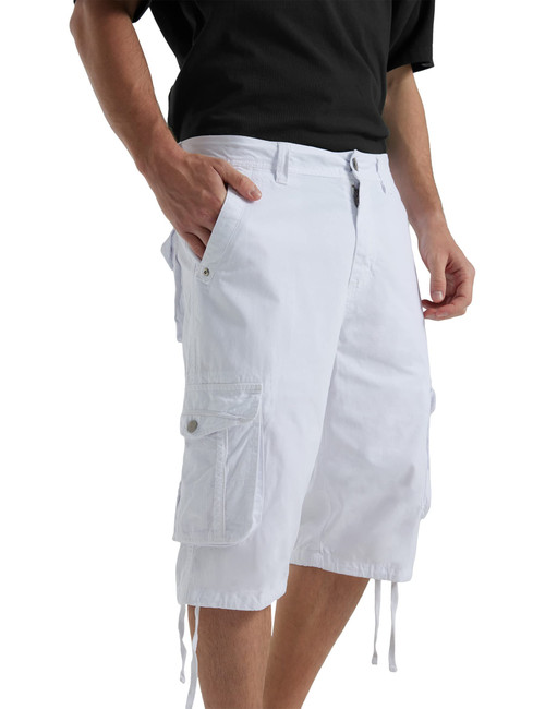 BEST SOUTH Men's Long Cargo Shorts Casual Below Knee 13 Inches Capri Shorts Relaxed Fit with Pockets White 36 BEST SOUTH Men's Long Cargo Shorts Casual Below Knee 13 Inches Capri Shorts Relaxed Fit with Pockets White 36