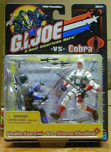 GI JOE vs Cobra Black Blue Trim Snake Eyes vs. White Red Storm Shadow versions
