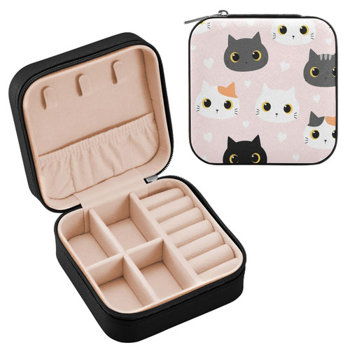 Emelivor Cute Cat Travel Jewelry Case PU Leather Portable Jewelry Box Jewelry Travel Organizer Small Jewelry Box for Earring Ring Bracelet Necklace Gifts Display Box Holder for Women Girls Emelivor Cute Cat Travel Jewelry Case PU Leather Portable Jewelry Box Jewelry Travel Organizer Small Jewelry Box for Earring Ring Bracelet Necklace Gifts Display Box Holder for Women Girls
