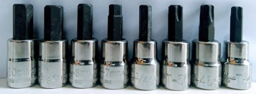 Craftsman 8 pc Automotive Brake Repair 3/8 Drive HEX & Torx Bit Socket Set, Bulk Packed