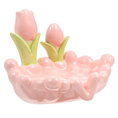 Beatifufu soap Holder draining soap Dish countertop soap Dish soap Dish Tray Bathroom soap Dish Kitchen Sponge Holder Flower Ceramic Serving Bowl Ceramics soap Dispenser Candy