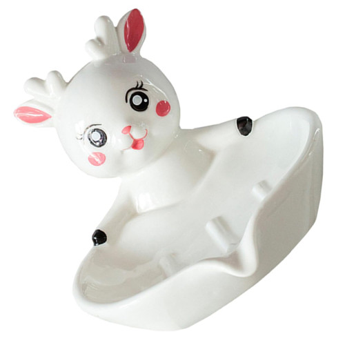 HOMSFOU Soap Dish Cute Soap Holder Soap Case Candy Dish Soap Draining Holder Decorative Soap Holder Shower Soap Container Ceramic Soap Tray Soap Plate Key Bowl Ceramics Small Soap Jewelry