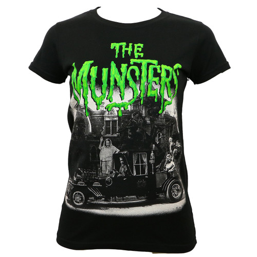 Universal Junior's The Munsters Family Coach T-Shirt S Black