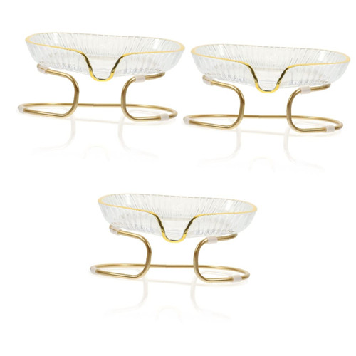 BESTOYARD 3pcs Light Luxury soap Holder Bathtub soap Dish draining soap Bathroom Sponge Holder soap Drainer Dish soap Plate soap Dish Holder Waterfall soap Tray Iron Storage Drying Rack
