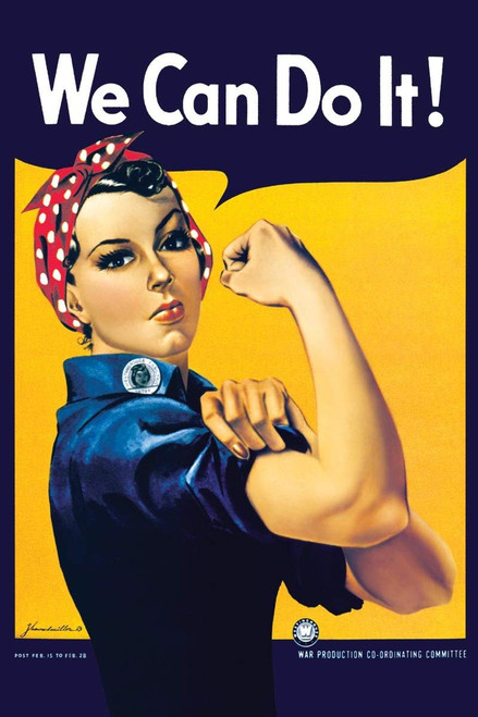 Smithsonian Laminated Rosie The Riveter We Can Do It Poster 24 x 36in