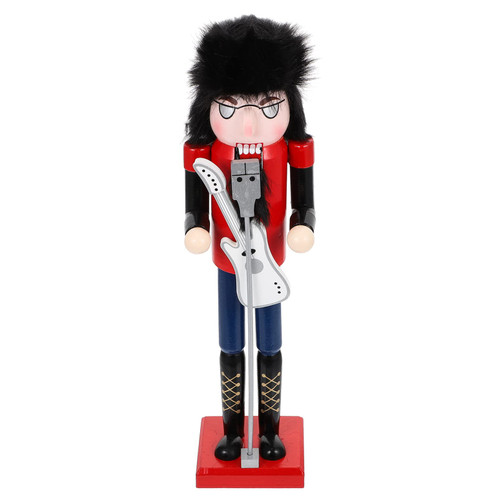 NOLITOY Christmas Car Figurine Christmas Nutcracker Christmas Wooden nutcrackers Traditional Wooden Nutcracker Musician Nutcracker Figurine Wooden Rock Holiday Nutcrackers